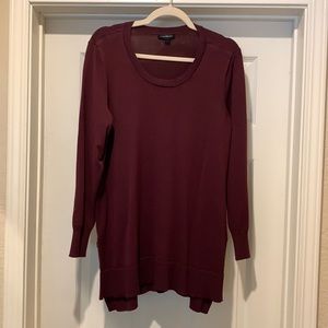 Lane Bryant burgundy/wine colored long sleeve pullover sweater (14/16)